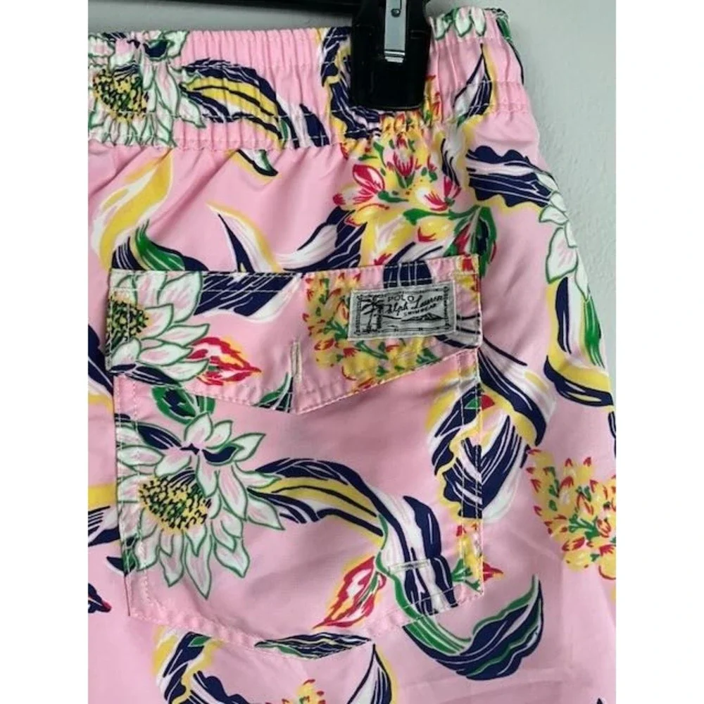Polo Ralph Lauren Pink Floral Swim‎ Trunks Men's Large – Tropical Print Board